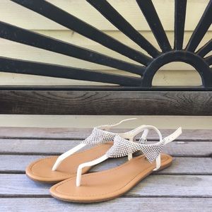 White and silver sandals